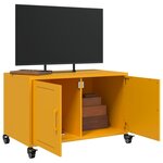 vidaXL Meuble TV jaune moutarde 68x39x43 5 cm acier laminé à froid
