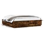 vidaXL Cadre de lit chêne fumé 200x200 cm bois d'ingénierie