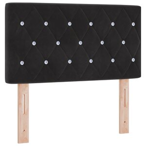 vidaXL Tête de lit noire tuftée avec boutons en cristal 80 cm en velours
