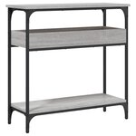 vidaXL Table console avec étagère sonoma gris 75x29x75 cm