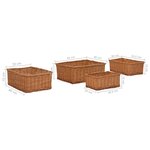 vidaXL Ensemble de paniers gigognes 4 Pièces Marron Saule