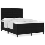 vidaXL Sommier avec matelas noir 160x200 cm en tissu