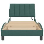 vidaXL Cadre de lit avec LED sans matelas vert foncé 90x200 cm velours