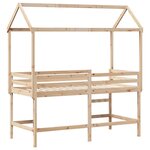 vidaXL Lit superposé avec échelle et toit sans matelas 90x190 cm