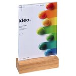 Porte-visuel Avec Socle En Bois Vertical A6 - Cristal - X 10 - Exacompta