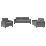vidaXL Ensemble de canapés 3 Pièces coussins gris foncé tissu microfibre