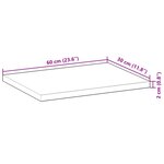 vidaXL Dessus de table rectangulaire 60x30x2 cm bois massif d'acacia