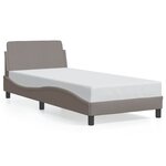 vidaXL Cadre de lit avec tête de lit Taupe 90x200 cm Tissu