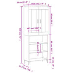 vidaXL Buffet haut Gris béton 69 5x34x180 cm Bois d'ingénierie