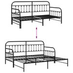 Lit banquette avec lit gigogne vidaXL Noir 107x203 cm Acier