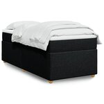 vidaXL Sommier à lattes de lit et matelas Noir 80x200 cm Tissu