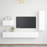 vidaXL Ensemble de meubles TV 4 Pièces Blanc Bois d'ingénierie