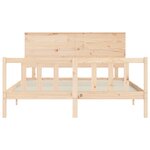 vidaXL Cadre de lit avec tête de lit 160x200 cm bois massif