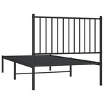 vidaXL Cadre de lit métal avec tête de lit noir 90x190 cm