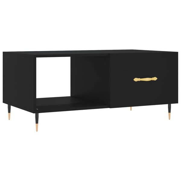 vidaXL Table basse noir 90x50x40 cm bois d'ingénierie