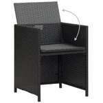 vidaXL Chaises de jardin lot de 4 Résine tressée Noir
