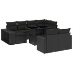 vidaXL Salon de jardin 11 Pièces avec coussins noir résine tressée