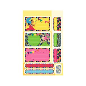 Carnet 94 étiquettes autocollantes ecole et quotidien - fille