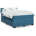 vidaXL Sommier à lattes de lit et matelas Bleu foncé 140x190cm Velours