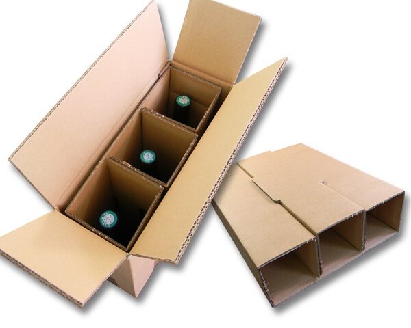 Lot de 500 cartons spécifiques pour expédier 3 bouteilles