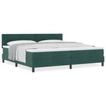 Lit Box Spring vidaXL avec Matelas Vert Foncé 200x200 cm Velours