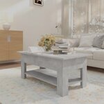 vidaXL Table basse gris béton 102x55x42 cm bois d'ingénierie