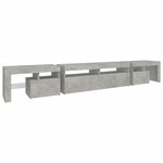 vidaXL Meuble TV avec lumières LED Gris béton 260x36 5x40 cm