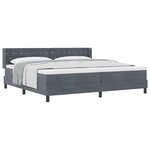 Lit à ressort vidaXL avec matelas Gris foncé 200x200 cm Velours