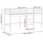 vidaXL Lit mezzanine enfants avec tunnel sans matelas rose 90x190 cm