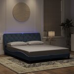 vidaXL Cadre de lit avec lumières LED gris foncé 160x200 cm velours