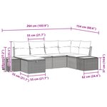 vidaXL Ensemble de canapés de jardin 6 pièces avec coussins noirs en rotin synthétique