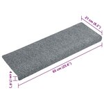 vidaXL Tapis d'escalier 15 Pièces Tissu aiguilleté 65x21x4 cm Gris clair