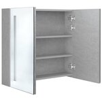 vidaXL Armoire de salle de bain à miroir LED Gris béton 62x14x60 cm