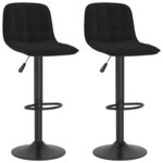 vidaXL Tabourets de bar lot de 2 Noir Velours