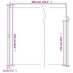 vidaXL Auvent latéral rétractable crème 220x300 cm