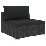 Salon de jardin meuble d'extérieur ensemble de mobilier 6 pièces avec coussins résine tressée noir 02_0016940