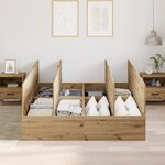 Lit de rangement vidaXL Artisan Chêne 140x190 cm