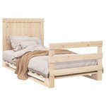 vidaXL Cadre de lit et tête de lit 100x200 cm bois de pin massif