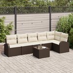 vidaXL Ensemble de canapé de jardin 6 pièces avec coussins en rotin poly gris
