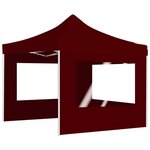 vidaXL Tente de réception pliable avec parois Aluminium 2x2 m Bordeaux