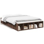vidaXL Cadre de lit chêne marron 120x200 cm bois d'ingénierie