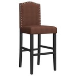 vidaXL Chaises de bar lot de 2 bois massif d'hévéa et tissu