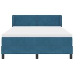 Lit avec sommier et matelas vidaXL Bleu foncé 140x190 cm Velours