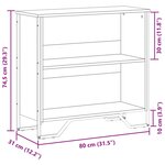 vidaXL Bibliothèque noir 80x31x74 5 cm bois d'ingénierie