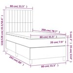 vidaXL Sommier à lattes de lit et matelas et LED Noir 80x200cm Tissu
