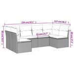 vidaXL Salon de jardin avec coussins 6 Pièces beige résine tressée