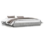 vidaXL Cadre de lit avec LED sans matelas gris béton 200x200 cm