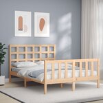 vidaXL Cadre de lit avec tête de lit 140x190 cm bois massif