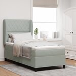 Lit avec sommier de vidaXL et matelas Gris clair 90x190 cm Velours