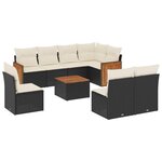 vidaXL Salon de jardin 9 Pièces avec coussins noir résine tressée
